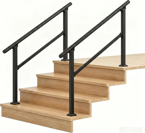 Miniatura 24 de Pasamanos para escalones al aire libre adecuados para 1 a 3 escalones, barandilla de escalera de hierro forjado, paso estable con pasamanos de 3