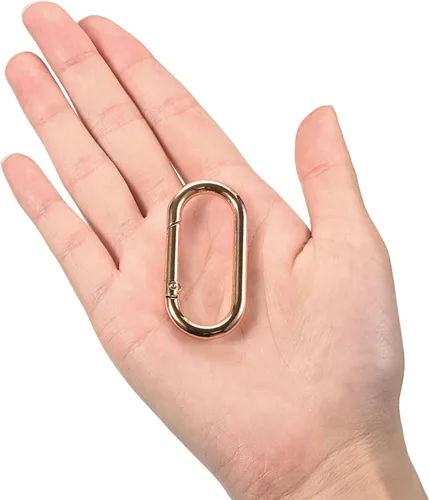 Miniatura 3 de uxcell Anillo ovalado de resorte, clip de resorte redondo, hebilla de resorte para bolsos, monederos, llavero