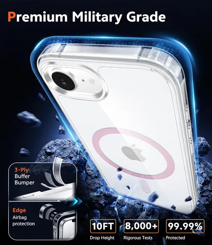 Miniatura 1032 de FNTCASE Funda para iPhone 13 Pro-Max: Fundas magnéticas transparentes compatibles con Magsafe Slim anti amarillamiento protección contra caídas