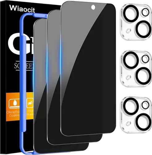 Miniatura 22 de Wiaocit 3 Pack Tempered Glass Screen Protector for iPhone 13 Pro with 3 Pack Camera Lens Protector, 9H Hardness, Bubble Free, Case Friendly