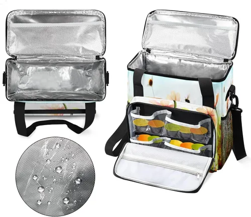 Miniatura 3 de Bolsa de café de flores de primavera, bolsa de almacenamiento de viaje colorida floral compatible con Keurig K-Mini o K-Mini Plus portátil de una