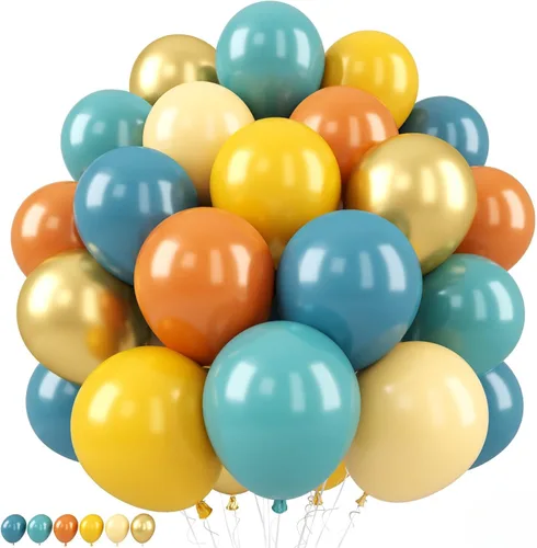 Miniatura 24 de Globos Rojo Blanco Azul, 50 Piezas 12 Pulgadas con Estampado de Estrellas, Globos de Látex Rojo Real Azul Confeti para el 4 de Julio, Día