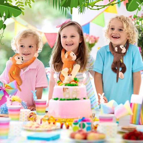 Miniatura 4 de Aoriher Paquete de 4 monos de peluche colgantes de 17.8 pulgadas con cierres de gancho y bucle, regalos de juguetes de peluche para adultos