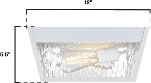 Miniatura 5 de Westinghouse Peterson - Lámpara de techo de montaje en superficie para exteriores, de 12 pulgadas, acabado blanco mate con vidrio de agua