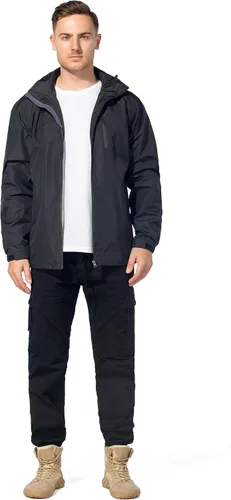 Miniatura 3 de Chaquetas impermeables ligeras con capucha desmontable para hombre