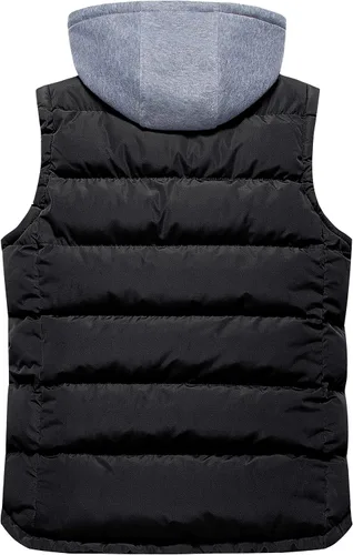Miniatura 2 de CREATMO US Chaleco de invierno para hombre, para exteriores, con capucha, extraíble, acolchado, sin mangas, chaleco