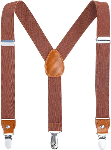 Suspensores para adultos, varones y niños. Clips extra resistentes de metal, de piel genuino, parche transversal perfecto para smoking
