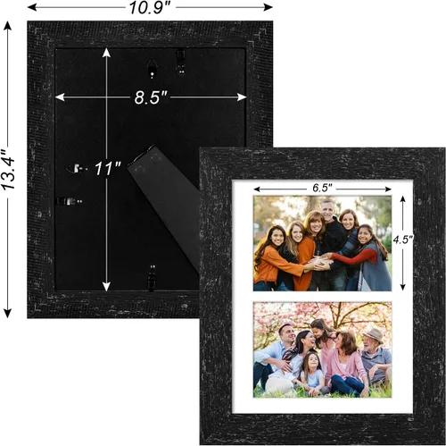 Miniatura 634 de Marcos de Fotos Collage de 13.5X15.5 con 7 Aberturas para Fotos de 4X6, Marco de Fotos Múltiples con Paspartú para Decoración de Pared, Grano
