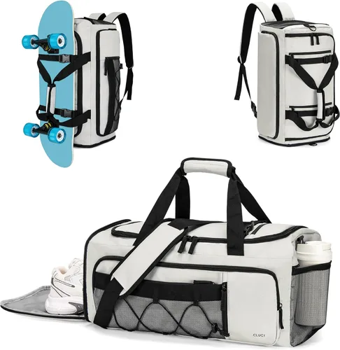 CLUCI Bolsa de gimnasio para hombres y mujeres, bolsa de viaje deportiva, mochila de viaje para gimnasio, fin de semana, mochila con compartimento