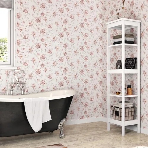 Miniatura 6 de WESTICK Papel tapiz autoadhesivo con diseño floral de rosas rosadas, autoadhesivo, extraíble, para paredes decorativas, dormitorio, baño