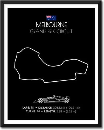 Miniatura 31 de Custom Car Posters Póster hecho a mano compatible con Autodromo Enzo e Dino Ferrari (Imola, Italia), póster de pista de carreras diseñado