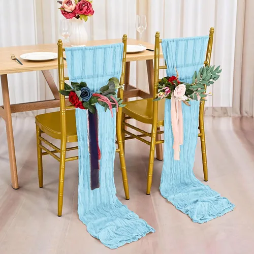 Miniatura 4 de Showgeous 20 bandas para silla, estopilla rústica, lazos decorativos diseñados para bodas, banquetes, fiestas, pasillo, decoración del hogar