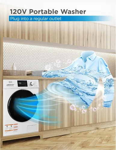 Miniatura 4 de BLACK+DECKER Lavadora de carga frontal, lavadora compacta de 2.7 pies cúbicos con pantalla LED y 16 ciclos