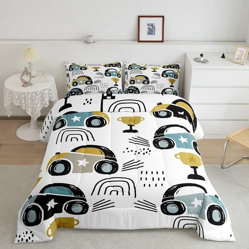 Miniatura 11 de Feelyou Juego de edredón de música rock para niños, edredón colorido con estampado de mariposas para niños y niñas, juego de ropa de cama de Multi