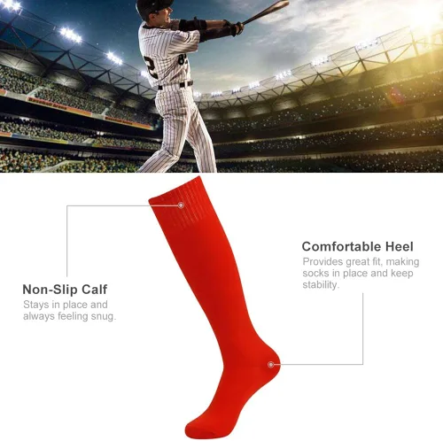 Miniatura 3 de Three street Calcetines de fútbol para béisbol, sóftbol, unisex hasta la rodilla, calcetines de compresión de tubo deportivo, 2-10 pares