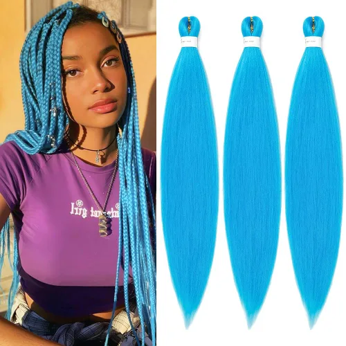 Miniatura 32 de Ubeleco 8 paquetes de cabello trenzado preestirado, 48 pulgadas, cabello trenzado ombré, textura Yaki suave, profesional, sin picazón, ajuste