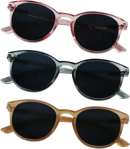 Miniatura 9 de YEIN 3 Pack Sunglasses for Men and Women, UV Protection Outdoor Glasses Vintage Square Full Frame Muse_clear azul+gris claro+champán