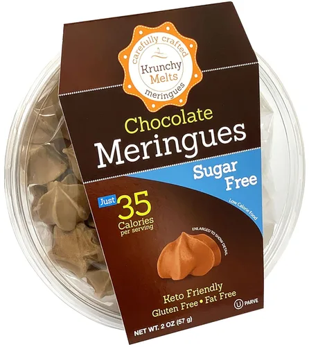Miniatura 9 de Krunchy Melts Galletas originales de merengue sin azúcar, sabor a cereza silvestre sin azúcar, solo 30 calorías por porción, sin grasa, sin gluten