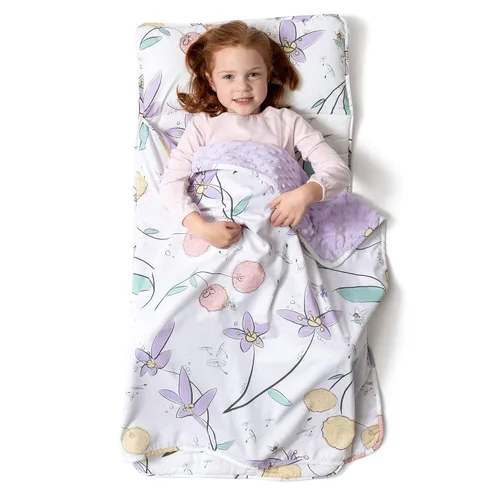 Miniatura 23 de JumpOff Jo Colchoneta de siesta extra larga para niños - Cómoda colchoneta de descanso para niños con almohada extraíble y manta ultra suave
