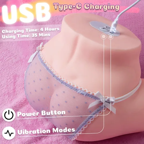 Miniatura 7 de Juguetes sexuales masculinos - Juguetes para adultos masculinos de 6.8LB Masturbador masculino con bolsillo, muñeca sexual con 6 modos de vibración