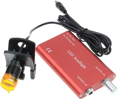 Miniatura 5 de Faro de 3W con filtro de clip de plástico, luz principal, faro para lupa binocular con bolsa (rojo)