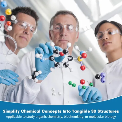 Miniatura 3 de Kit de modelo de química de 135 piezas, kits de modelo molecular portátil para clases de química, kit de modelado Orgo para estudiantes