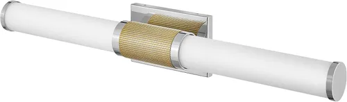 Miniatura 4 de Hinkley 50063BN Zevi - Lámpara LED grande para tocador de baño, barra de baño de ópalo grabado, moderno puño de dos tonos, se monta vertical u