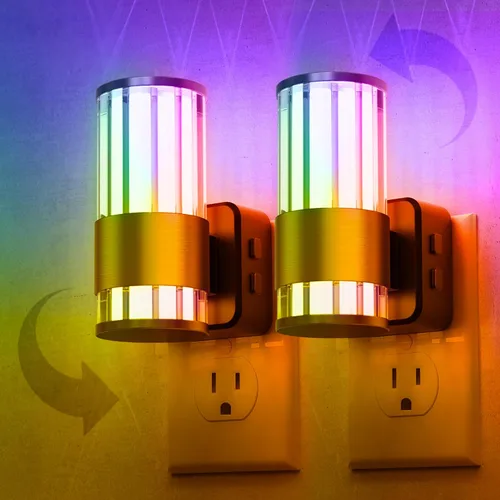 Miniatura 10 de L LOHAS LED Luces nocturnas enchufables a la pared, paquete de 2 unidades de 3000 K/4000 k/5000 K de temperatura de color ajustable, luz nocturna