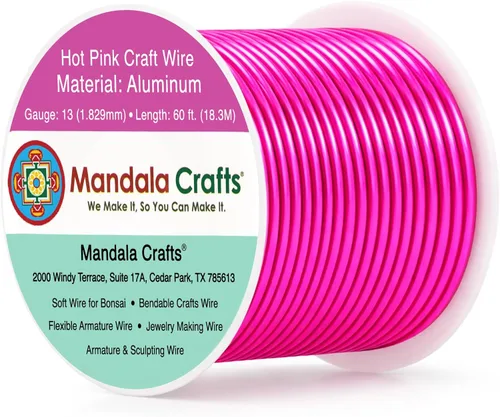 Miniatura 179 de Mandala Crafts - Alambre de aluminio anodizado de 8 calibre para hacer joyas - 9.75 m de alambre flexible negro colorido - Flexible para bonsái