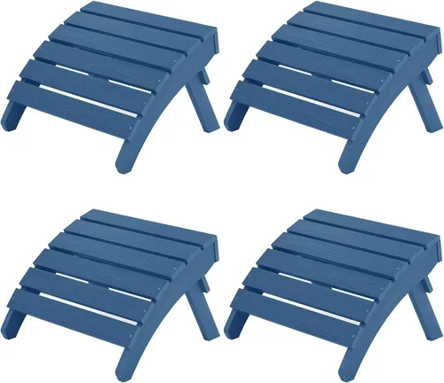 Miniatura 10 de MXIMU Taburete otomano plegable Adirondack para exteriores: Taburete de plástico HIPS para patio, fácil montaje, reposapiés para todo tipo de clima