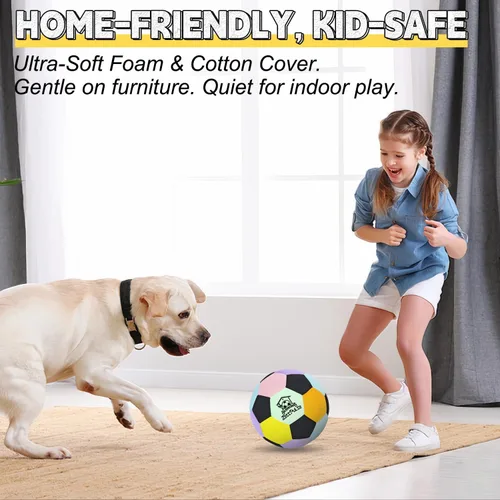 Miniatura 2 de Balón de fútbol suave para interiores, tamaño 4, divertida pelota silenciosa para niños y adolescentes, entrenamiento de drible en interiores