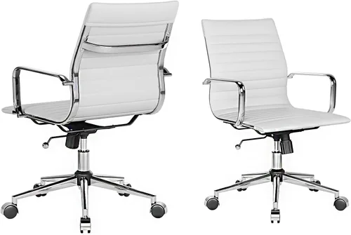 Miniatura 17 de Silla ergonómica de oficina con ruedas y reposabrazos, silla giratoria ajustable de alta resistencia para el hogar y la oficina, asiento de 22.83
