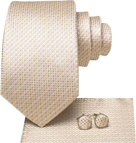 Miniatura 144 de Hi-Tie Corbata clásica de cachemira para hombre con pañuelo y gemelos a cuadros