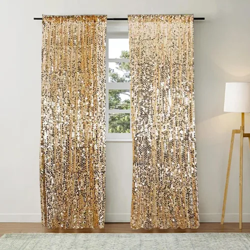 Miniatura 4 de Cortinas de Telón de Fondo de Lentejuelas de Oro Grande Payatte de 18MM, Cortinas de Telón de Fondo de Lentejuelas para Acción de Gracias, Navidad