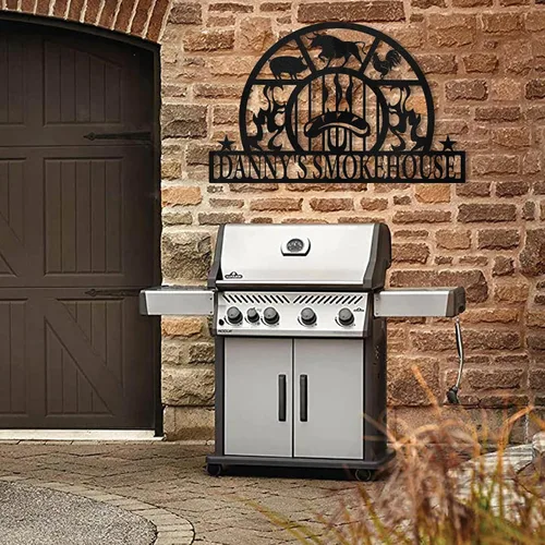 Miniatura 8 de Letrero de Metal Personalizado con Nombre de BBQ, Letrero de Campamento Personalizado, Letreros de Metal Vintage para Parrilla para Exteriores