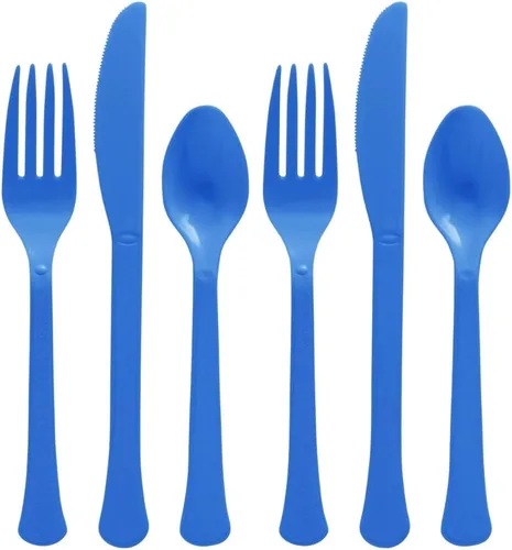 Miniatura 11 de Juego de cubiertos surtidos de plástico de cáscara de naranja (24 piezas) – Utensilios duraderos y elegantes, perfectos para fiestas, eventos y uso