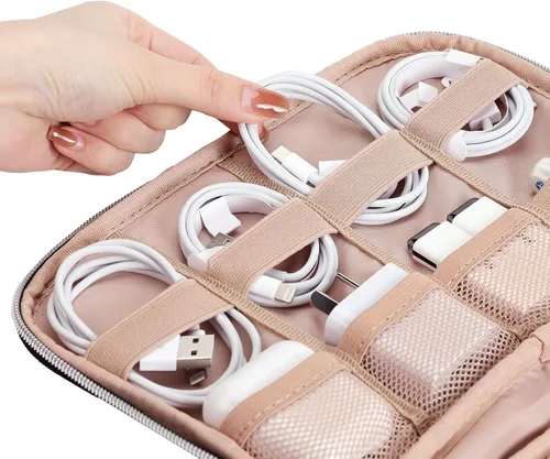 Miniatura 3 de BELALIFE Organizador electrónico, bolsa portátil para cables de viaje, almacenamiento técnico para cable, cargador, teléfono, auriculares, disco