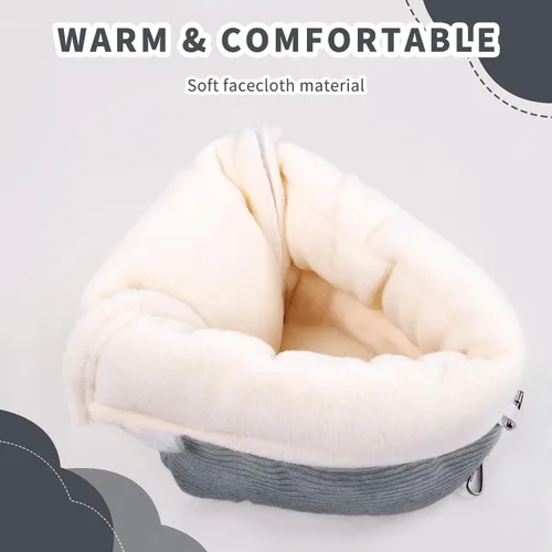 Miniatura 5 de Casa de pájaros y cama para pájaros cálida de invierno para jaula con hamaca colgante y tienda de campaña de felpa suave, nido para dormir escondido