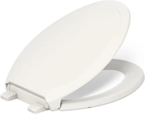 Miniatura 20 de KOHLER 78059-RL-0 Rutledge Nightlight ReadyLatch Asiento de inodoro de cierre lento, frente redondo, tapa y asiento de cierre silencioso, Blanco