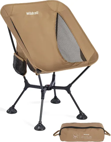 Miniatura 11 de WildCall Silla de camping plegable ligera con marco de configuración rápida, silla de playa compacta para mochileros con pies antideslizantes