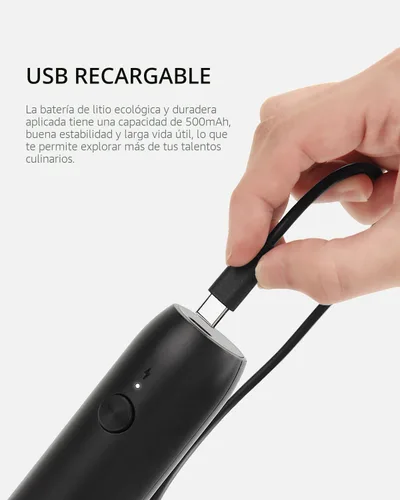 Miniatura 2 de CIRCLE JOY - Espumador de leche recargable de mano, varita espumadora de café con mezclador de bebidas y batidor de acero inoxidable para café