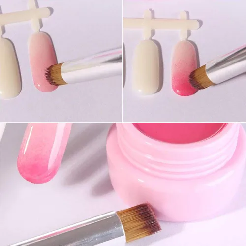 Miniatura 8 de 1 cepillo de uñas ombré, pinceles acrílicos para arte de uñas, diseño de mango de sirena, cepillo ombré, herramientas de diseño de pintura