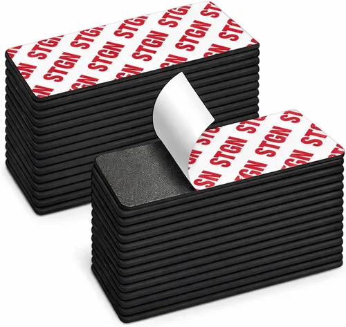 STTMGN Cinta magnética con respaldo adhesivo fuerte 3M, 28 unidades de 1 x 3 pulgadas, imanes autoadhesivos flexibles, cinta magnética plana de goma