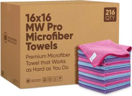 Miniatura 12 de Microfiber Wholesale Toallas de microfibra Pro Multi Surface de 16" x 16" a granel Caja: 216 Cantidad (negro)