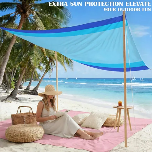Miniatura 17 de Famstar Beach Blanket Oversized Extra Large 78"X81"/10'X9',Waterproof Sandproof Beach Blanket 2-8 Adults Lightweight Durable for Travel Camping