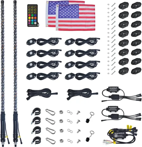 Miniatura 9 de OHMU Kit de 2 luces LED de látigo de 3 pies y luces de roca de 3ª