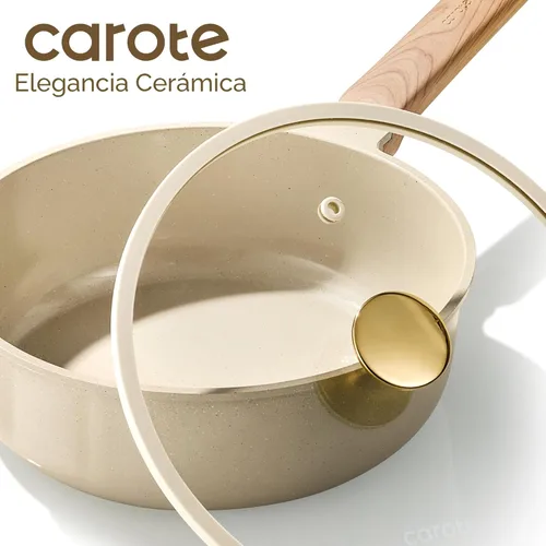 Miniatura 5 de CAROTE - Juego de 14 piezas de ollas y sartenes antiadherentes, juego de utensilios de cocina de cerámica, juego de cocina de cocina no tóxico