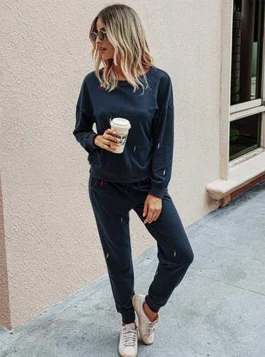 Miniatura 17 de Prettygarden - Conjunto de pijama de dos piezas para mujer, diseño de teñido anudado, sudadera informal de manga larga con pantalones largos, ropa