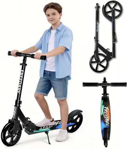 Miniatura 12 de FREEDARE Kick Scooter for Kids & Adults Ages 8+, Foldable Teen Scooter with 2 Big 8-inch Wheels and 4-Level Adjustable Handlebar, Max Load 220 LBS