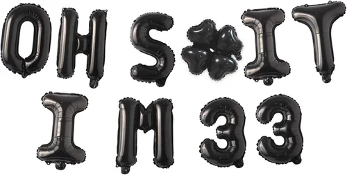 Miniatura 68 de Globos de látex de 16 pulgadas con texto en inglés "Oh I'm 14" Black Hallo Fourteen Cheers to 14 Years Old Theme Decor for Man Woman Happy 14th
